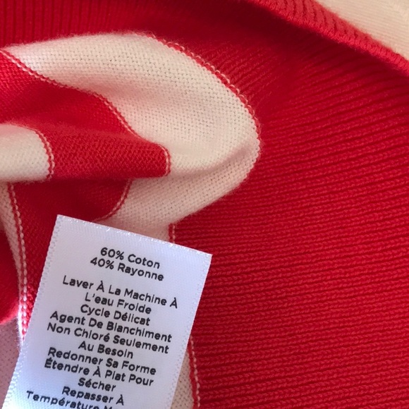 Talbots Striped Cardigan Sweater w/ruffle yoke, Nautical Anchor theme buttons - Picture 7 of 8